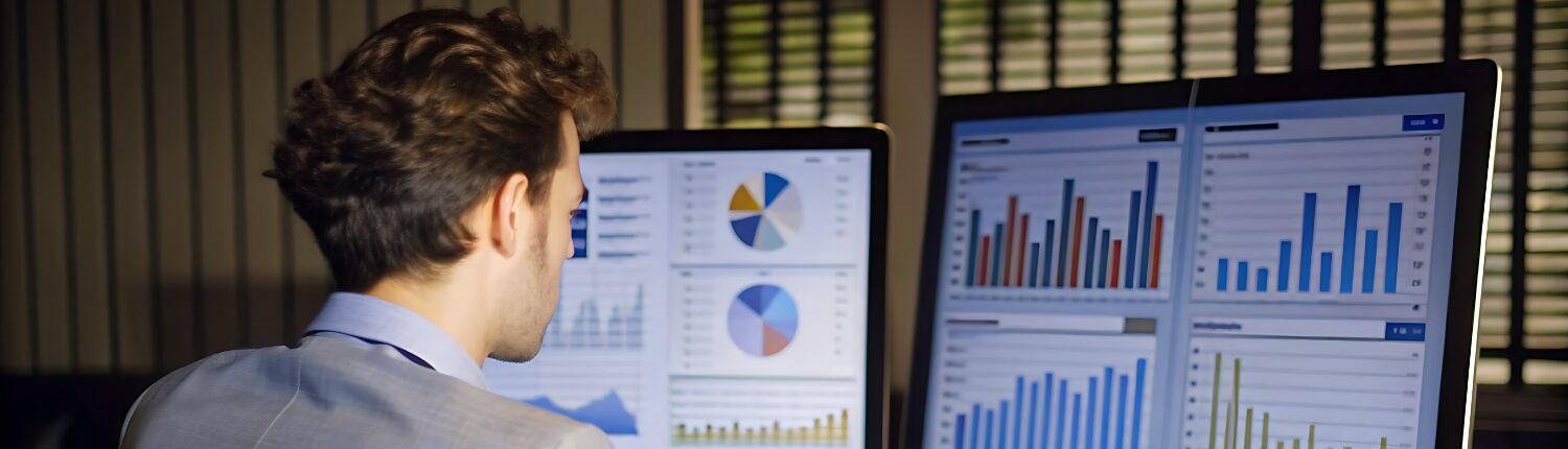 homme ordinateur graphique business developer